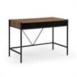 Yolanda Wooden Desk Walnut/Black  43.3L x 21.7W x 30H 2 Storage Drawers