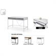 Yolanda Wooden Desk White/Grey 43.3L x 21.7W x 30H 2 Storage Drawers