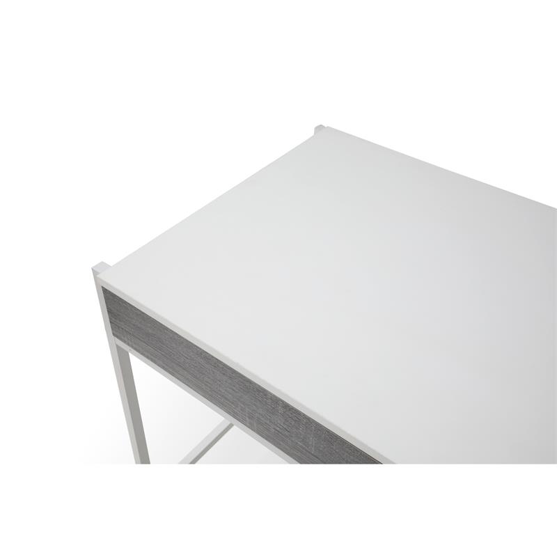 Yolanda Wooden Desk White/Grey 43.3L x 21.7W x 30H 2 Storage Drawers