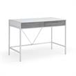 Yolanda Wooden Desk White/Grey 43.3L x 21.7W x 30H 2 Storage Drawers