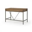 Yolanda Wooden Desk Natural/Bronze 43.3L x 21.7W x 30H 2 Storage Drawers