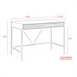 Yolanda Wooden Desk Natural/Bronze 43.3L x 21.7W x 30H 2 Storage Drawers