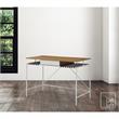 Jaslynn Wooden Desk Natural/White 43.3L x 21.6W x 30H 1 Storage Drawer