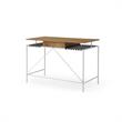 Jaslynn Wooden Desk Natural/White 43.3L x 21.6W x 30H 1 Storage Drawer