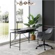 Jaslynn Wooden Desk Grey/Black 43.3L x 21.6W x 30H 1 Storage Drawer