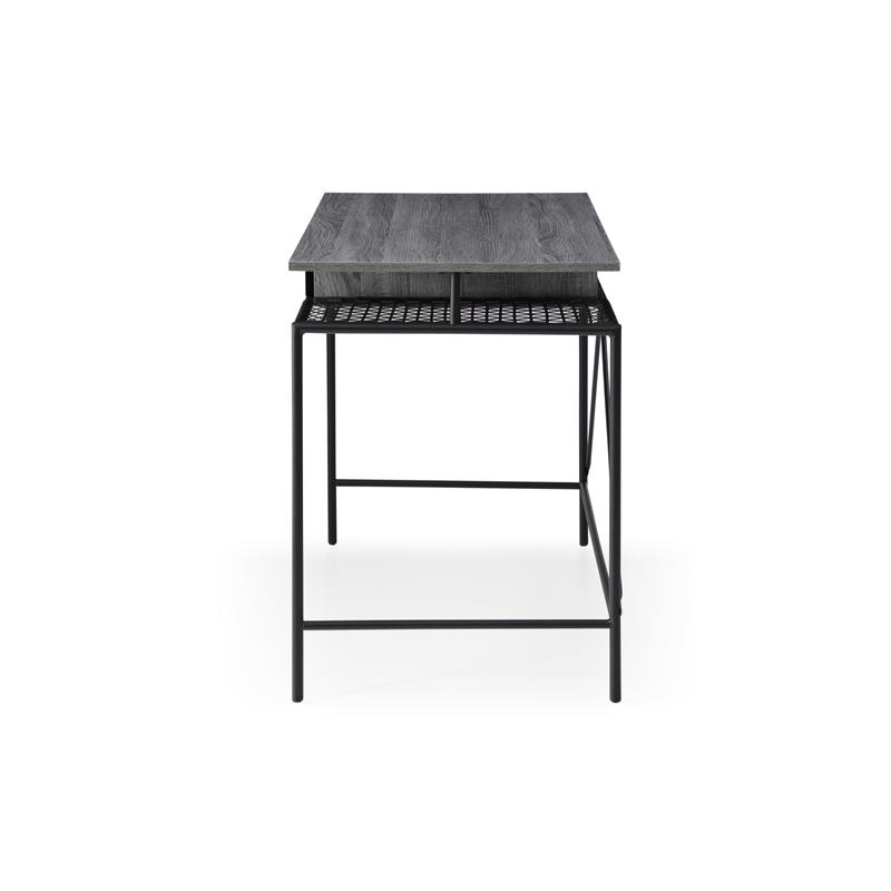 Jaslynn Wooden Desk Grey/Black 43.3L x 21.6W x 30H 1 Storage Drawer