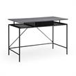 Jaslynn Wooden Desk Grey/Black 43.3L x 21.6W x 30H 1 Storage Drawer
