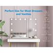 Geovanni Glass Mirror 20.4L x 4.7W x 16.7H 12 Dimmable LED Bulbs In White Color
