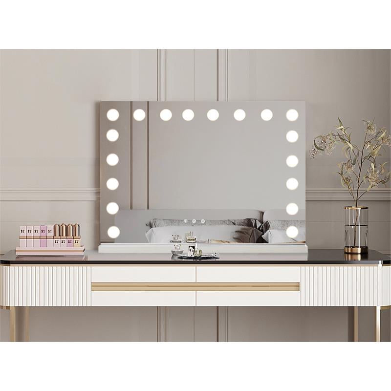 Antwan Mirror   31.5L x 4.7W x 23.6H 18 Dimmable LED Bulbs With Touch Sensor