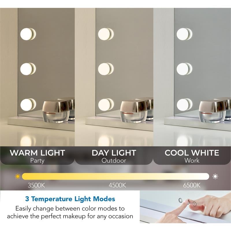 Antwan Mirror   31.5L x 4.7W x 23.6H 18 Dimmable LED Bulbs With Touch Sensor