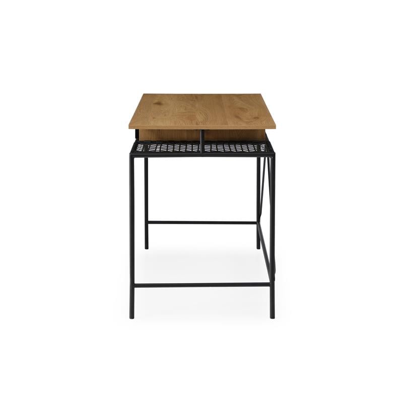 Jaslynn Wooden Desk Natural/Black 43.3L x 21.6W x 30H 1 Storage Drawer