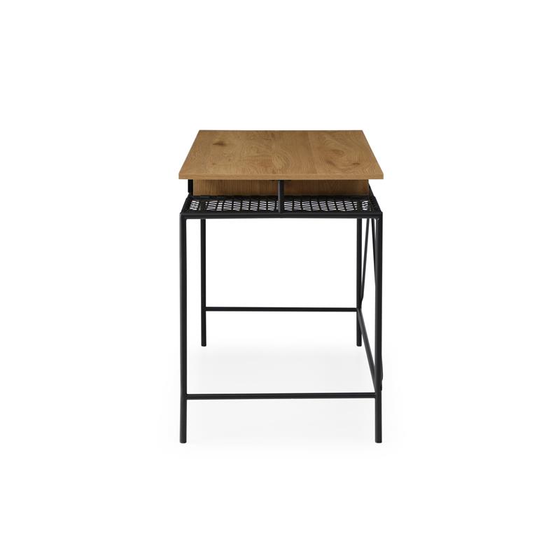 Jaslynn Wooden Desk Natural/Black 43.3L x 21.6W x 30H 1 Storage Drawer