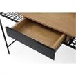 Jaslynn Wooden Desk Natural/Black 43.3L x 21.6W x 30H 1 Storage Drawer
