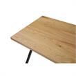 Dev Wooden Desk Natural 55L x 23.6W x 30H 3 Storage Drawers Leather Handles