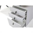 Dev Wooden Desk White  55L x 23.6W x 30H 3 Storage Drawers Leather Handles