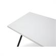 Dev Wooden Desk White  55L x 23.6W x 30H 3 Storage Drawers Leather Handles