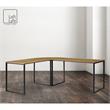 Jacelyn Desk Natural/Black  71L x 63W x 30H L-Shaped Curved Corner