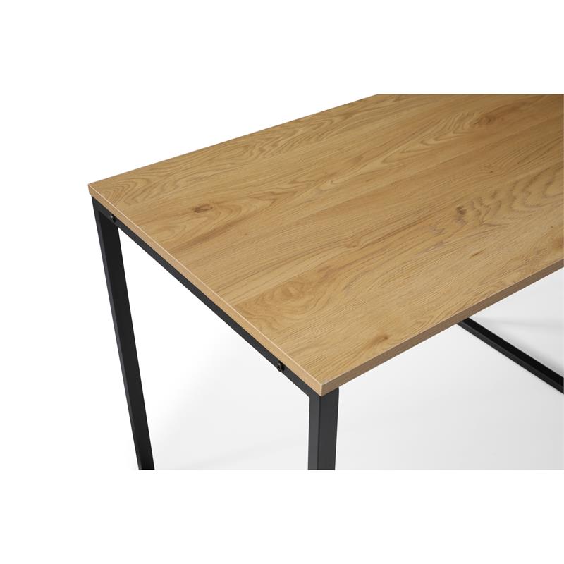 Jacelyn Desk Natural/Black  71L x 63W x 30H L-Shaped Curved Corner