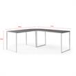 Jacelyn Desk Natural/Black  71L x 63W x 30H L-Shaped Curved Corner