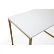 Jacelyn Desk White/Gold  71L x 63W x 30H L-Shaped Curved Corner