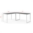 Jacelyn Desk White/Gold  71L x 63W x 30H L-Shaped Curved Corner
