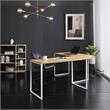 Jacelyn Desk Natural/White  71L x 63W x 30H L-Shaped Curved Corner