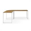 Jacelyn Desk Natural/White  71L x 63W x 30H L-Shaped Curved Corner