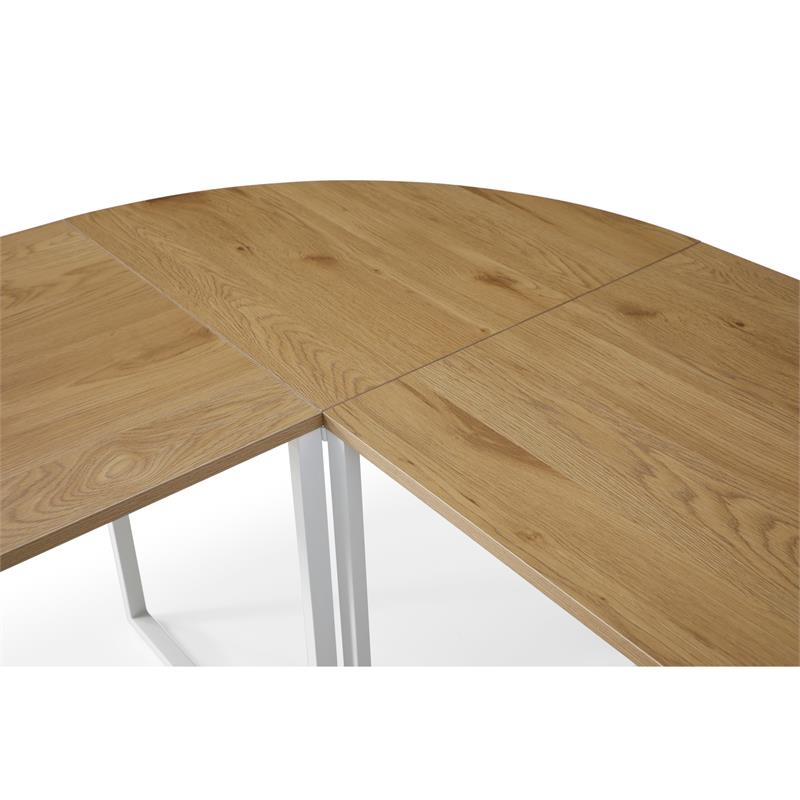 Jacelyn Desk Natural/White  71L x 63W x 30H L-Shaped Curved Corner