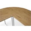 Jacelyn Desk Natural/White  71L x 63W x 30H L-Shaped Curved Corner