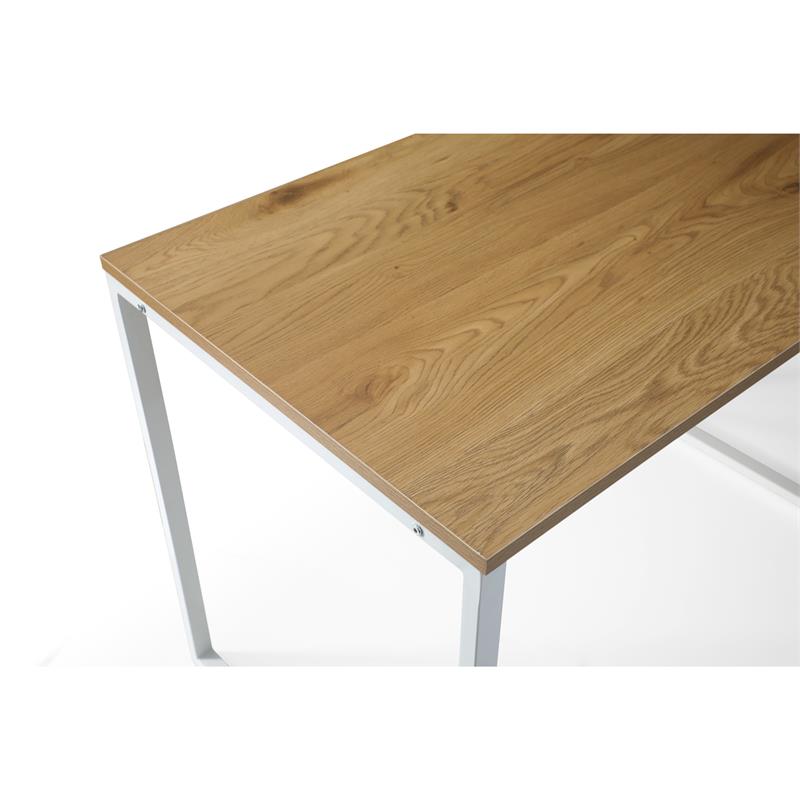 Jacelyn Desk Natural/White  71L x 63W x 30H L-Shaped Curved Corner