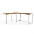 Jacelyn Desk Natural/White  71L x 63W x 30H L-Shaped Curved Corner
