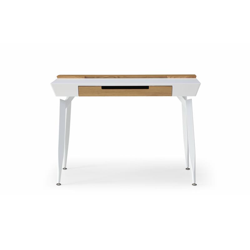 Zayda Wooden Desk White/Natural 43.7L x 21.6W x 30H 3 Storage Drawers
