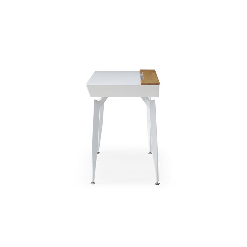 Zayda Wooden Desk White/Natural 43.7L x 21.6W x 30H 3 Storage Drawers