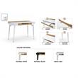 Zayda Wooden Desk White/Natural 43.7L x 21.6W x 30H 3 Storage Drawers