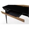 Zayda Wooden Desk Black/Natural 43.7L x 21.6W x 30H 3 Storage Drawers