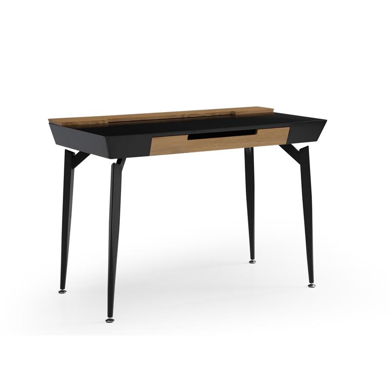 Zayda Wooden Desk Black/Natural 43.7L x 21.6W x 30H 3 Storage Drawers