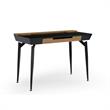 Zayda Wooden Desk Black/Natural 43.7L x 21.6W x 30H 3 Storage Drawers