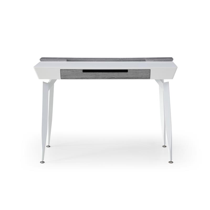 Zayda Wooden Desk White/Grey 43.7L x 21.6W x 30H 3 Storage Drawers