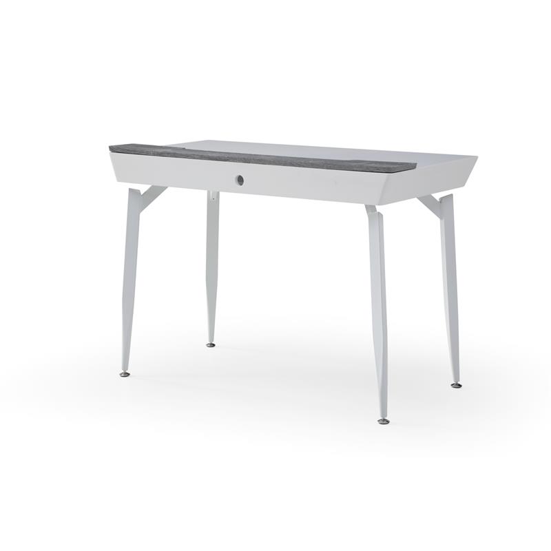 Zayda Wooden Desk White/Grey 43.7L x 21.6W x 30H 3 Storage Drawers