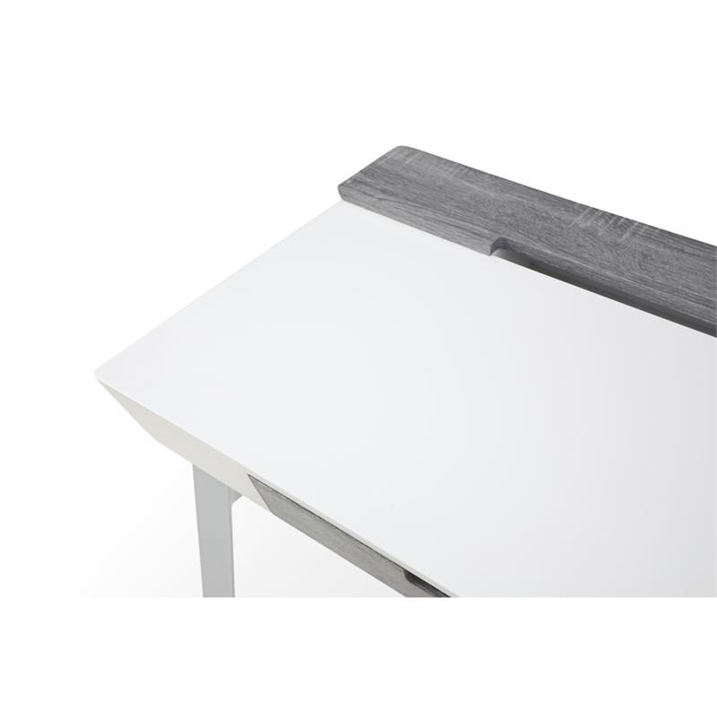 Zayda Wooden Desk White/Grey 43.7L x 21.6W x 30H 3 Storage Drawers
