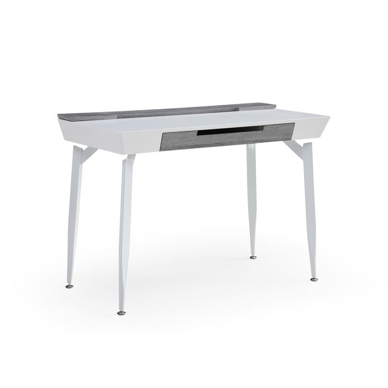 Zayda Wooden Desk White/Grey 43.7L x 21.6W x 30H 3 Storage Drawers