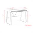 Faigy Wooden Desk Black  43.3L x 21.6W x 30H 2 Storage Drawers Geometric Legs