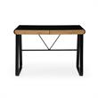 Faigy Wooden Desk Black  43.3L x 21.6W x 30H 2 Storage Drawers Geometric Legs