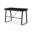 Faigy Wooden Desk Black  43.3L x 21.6W x 30H 2 Storage Drawers Geometric Legs