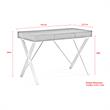 Mona Wooden Desk Natural/White 43.3L x 21.7W x 30H 1 Storage Drawer X-Leg