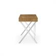 Mona Wooden Desk Natural/White 43.3L x 21.7W x 30H 1 Storage Drawer X-Leg