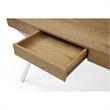 Mona Wooden Desk Natural/White 43.3L x 21.7W x 30H 1 Storage Drawer X-Leg