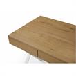 Mona Wooden Desk Natural/White 43.3L x 21.7W x 30H 1 Storage Drawer X-Leg
