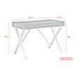 Mona Wooden Desk White/Gold  43.3L x 21.7W x 30H 1 Storage Drawer X-Leg Design