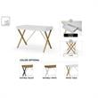 Mona Wooden Desk White/Gold  43.3L x 21.7W x 30H 1 Storage Drawer X-Leg Design